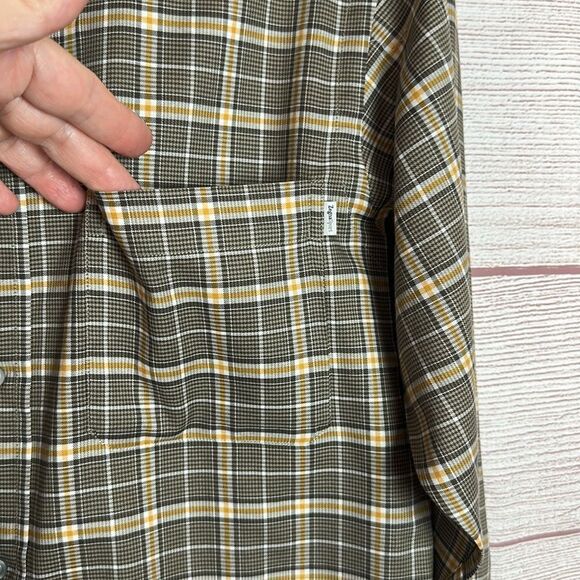 ZEGNA Sport Cotton Shirt Button Down Taupe Plaid Men’s size S - Picture 7 of 14